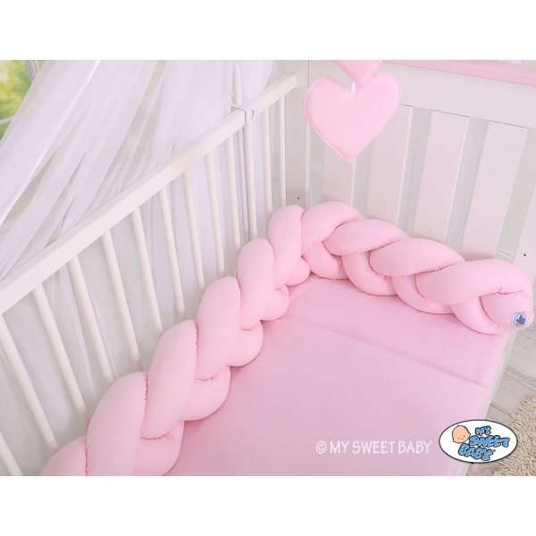 My Sweet Baby Gevlochten Bedbumper voor Babybed 180 cm Roze