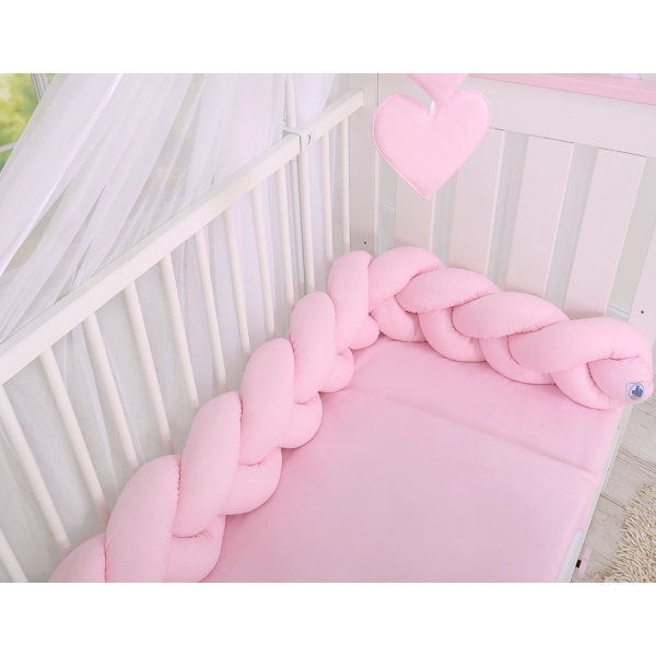 My Sweet Baby Gevlochten Bedbumper voor Babybed 180 cm Roze