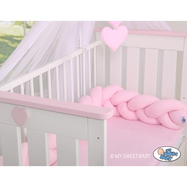 My Sweet Baby Gevlochten Bedbumper voor Babybed 180 cm Roze