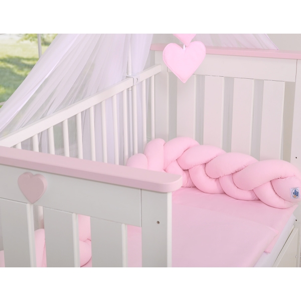 My Sweet Baby Gevlochten Bedbumper voor Babybed 180 cm Roze