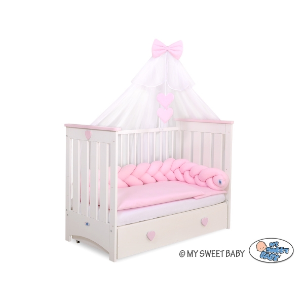 My Sweet Baby Gevlochten Bedbumper voor Babybed 180 cm Roze