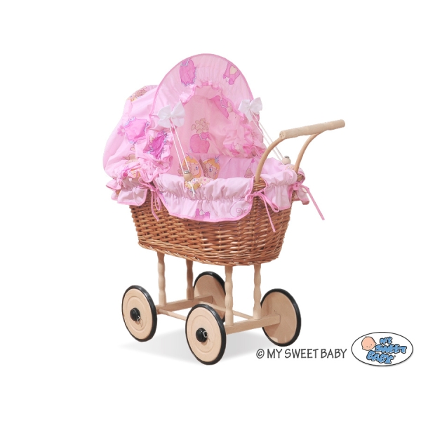 Natuurlijke Rieten Poppenwagen