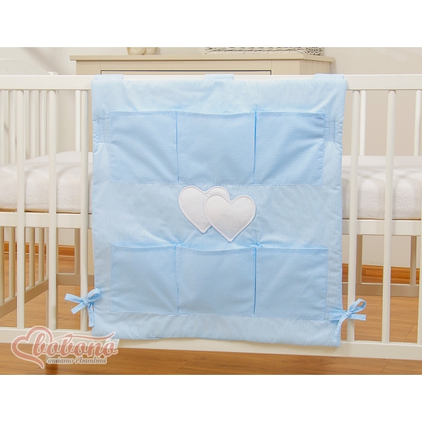Opbergtas voor Babybed - Harten Blauw Snijder