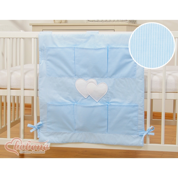 Opbergtas voor Babybed - Harten Blauw Snijder