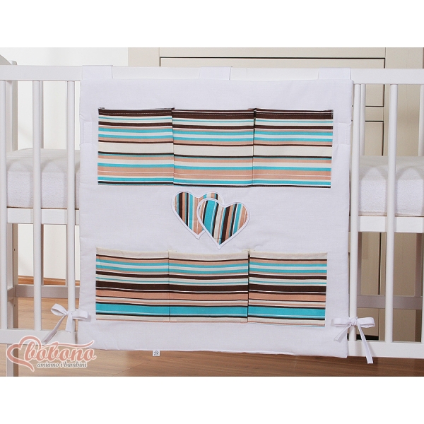 Opbergtas voor Babybed - Harten Bruin Snijder