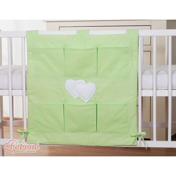 Opbergtas voor Babybed - Harten Groen
