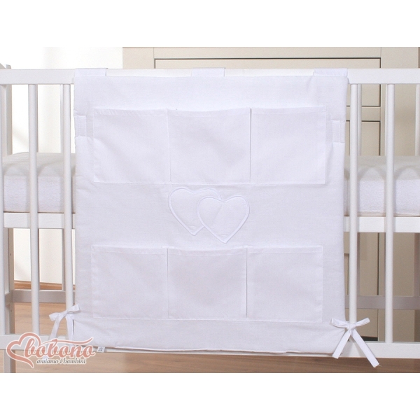 Opbergtas voor Babybed - Harten Wit