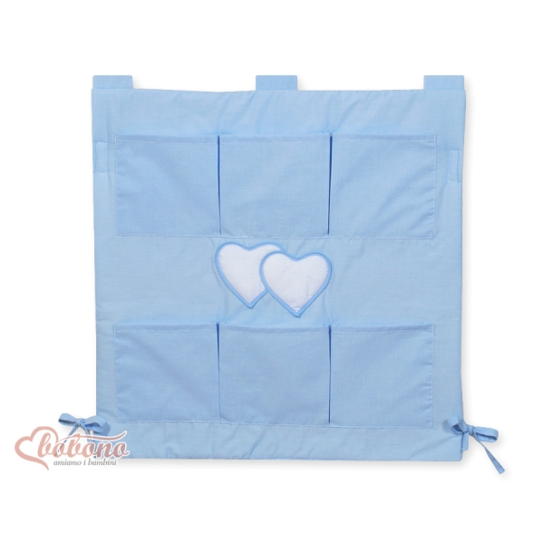 Opbergtas voor Ledikant - Harten Blauw