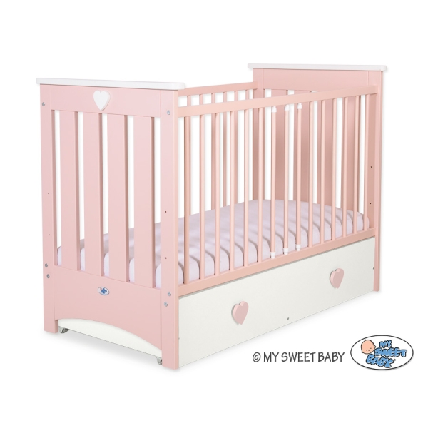 Pastelroze Kinderbed 120x60 cm met Lade - Lorenzo III MAXI