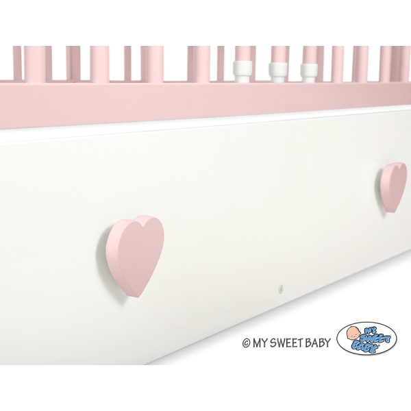 Pastelroze Kinderbed 120x60 cm met Lade - Lorenzo III MAXI