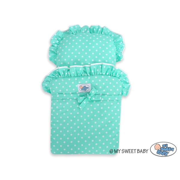 Poppenwagen Hout Mint Wit