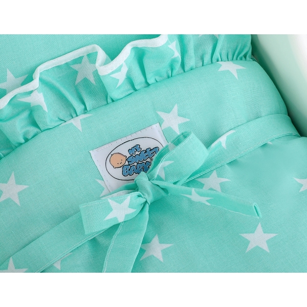 Poppenwagen Hout Mint Wit
