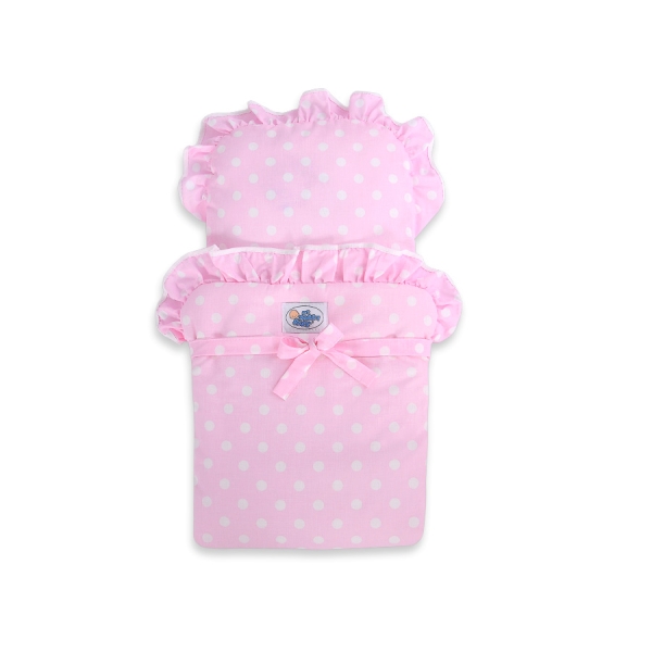 Poppenwagen Hout Roze Wit