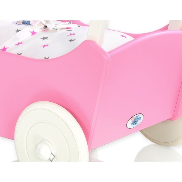 Poppenwagen Hout Wit