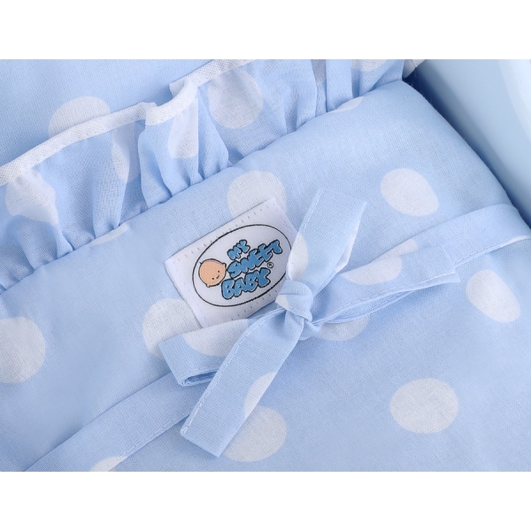 Poppenwagen Hout Wit Blauw
