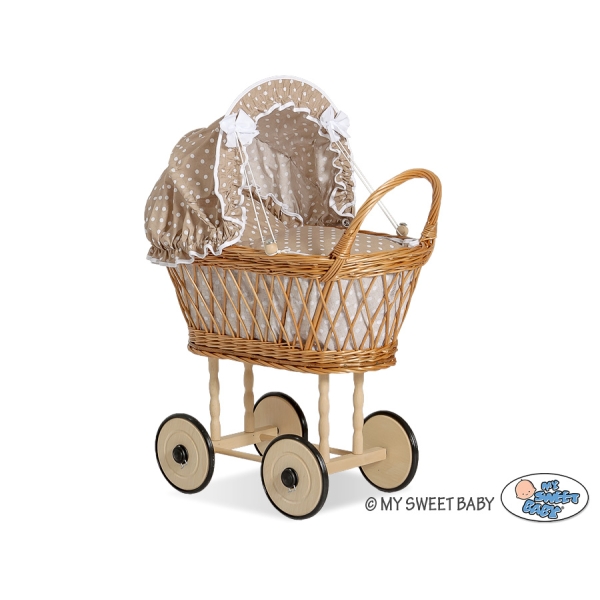 Poppenwagen Rotan Bruin