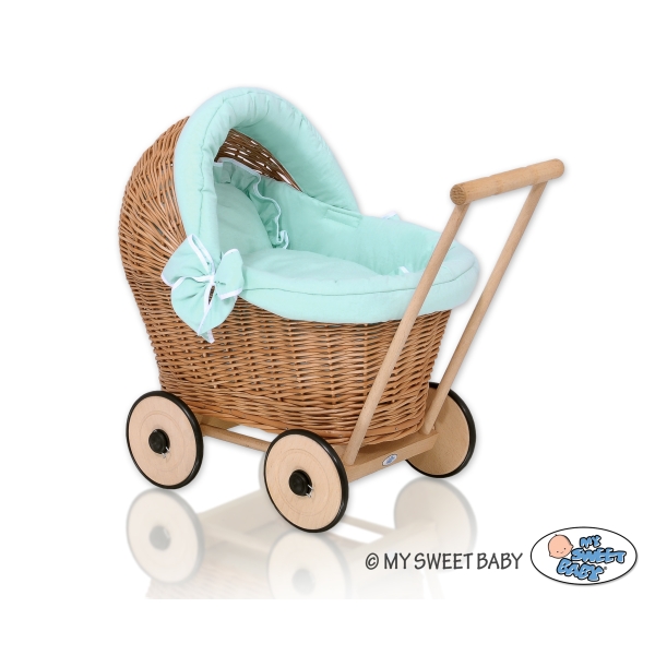 Poppenwagen Rotan Mint