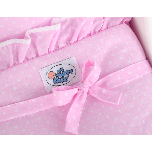 Poppenwagen van Hout Roze Wit