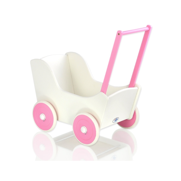 Poppenwagen van Hout Wit
