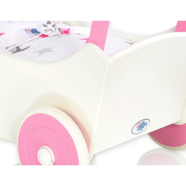 Poppenwagen van Hout Wit