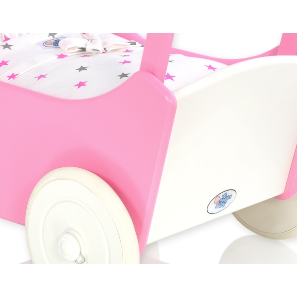 Poppenwagen van Hout Wit
