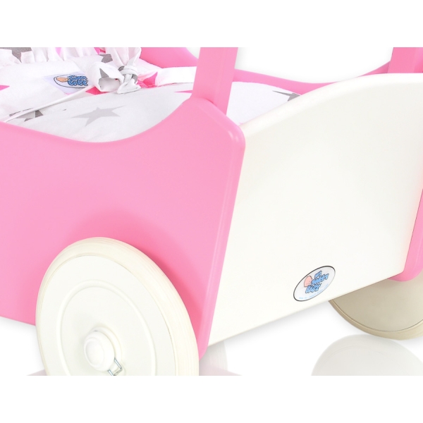 Poppenwagen van Hout Wit