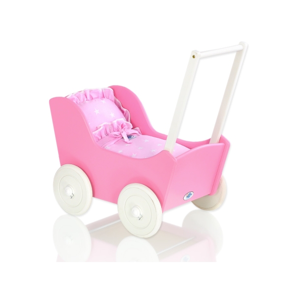 Poppenwagen van Hout Wit