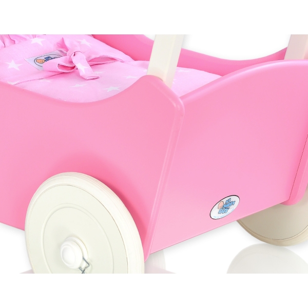 Poppenwagen van Hout Wit