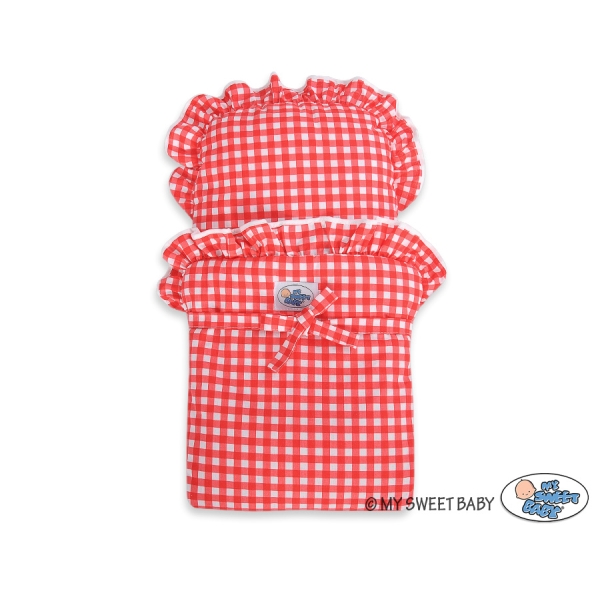 Poppenwagen van Hout Wit Rood