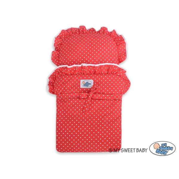 Poppenwagen van Hout Wit Rood