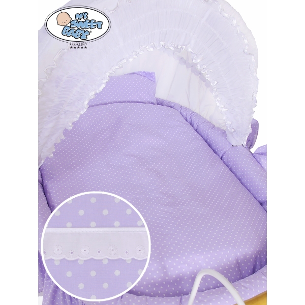 Retro Babywieg  voor Baby Wit Purper Christine