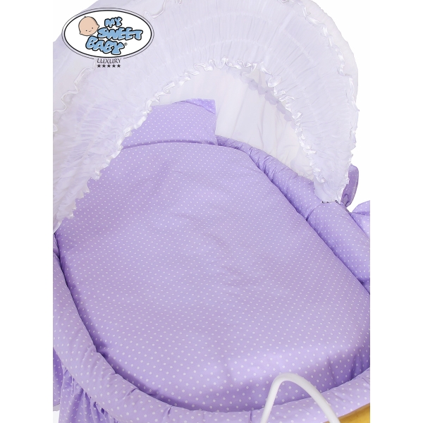 Retro Babywieg  voor Baby Wit Purper Christine