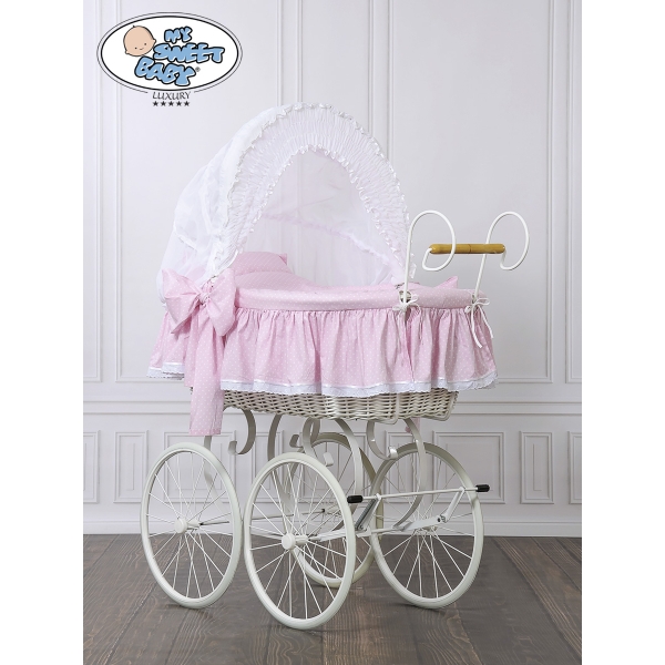 Retro Wiegje Baby Roze Wit Christine