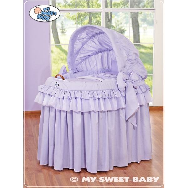 Rieten Babymand met Kap -  Purper Little Prince Princess