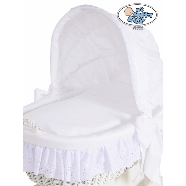 Rieten en Houten Wieg - met Kap - Komplett-Set Sophia