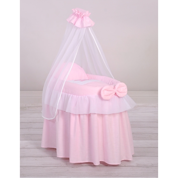 Rieten Poppenwiegje met Hemeltje Roze Little Princess