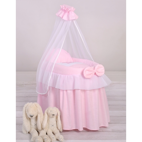 Rieten Poppenwiegje met Hemeltje Roze Little Princess