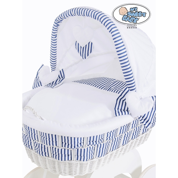 Rieten Wieg  met Kap met Beddengoedset voor Baby  Jachthaven