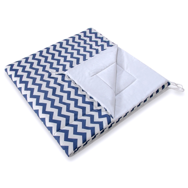 Set: Tipi-tent Speelkleed Donkerblauw Zigzag
