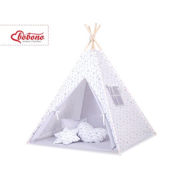 Set: Tipi-tent Speelkleed GRATIS decoratieve veren Pil