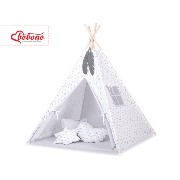 Set: Tipi-tent Speelkleed GRATIS decoratieve veren Pil