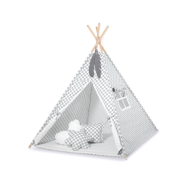 Set: Tipi-tent Speelkleed Grijs