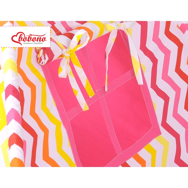 Set: Tipi-tent Speelkleed Kussens Geel Rood Zigzag
