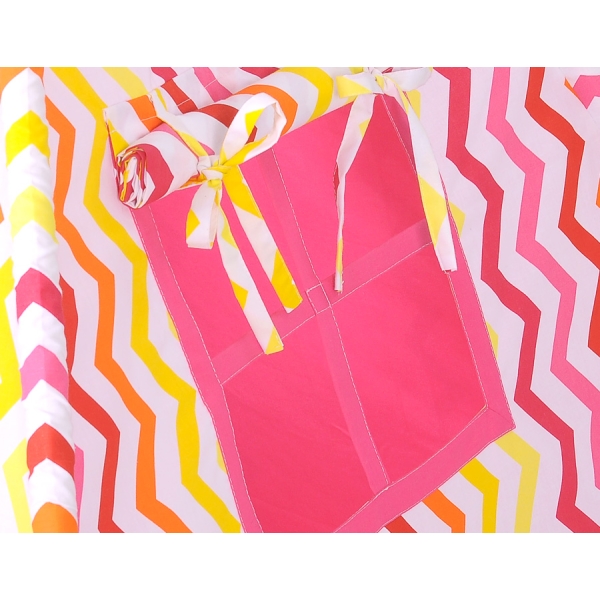 Set: Tipi-tent Speelkleed Kussens Geel Rood Zigzag