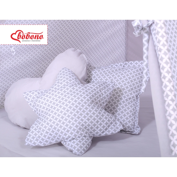 Set: Tipi-tent Speelkleed Kussens  GRATIS decoratieve veren Grijs
