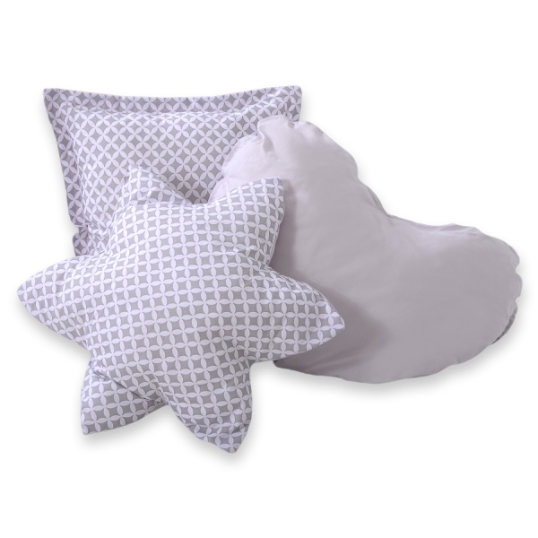Set: Tipi-tent Speelkleed Kussens  GRATIS decoratieve veren Grijs