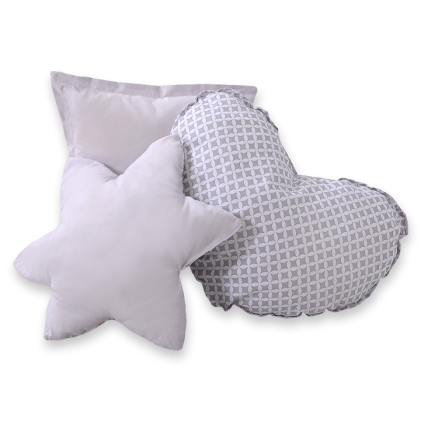 Set: Tipi-tent Speelkleed Kussens  GRATIS decoratieve veren Grijs