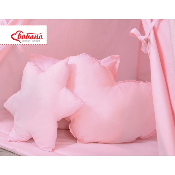 Set: Tipi-tent Speelkleed Kussens  GRATIS decoratieve veren Roze