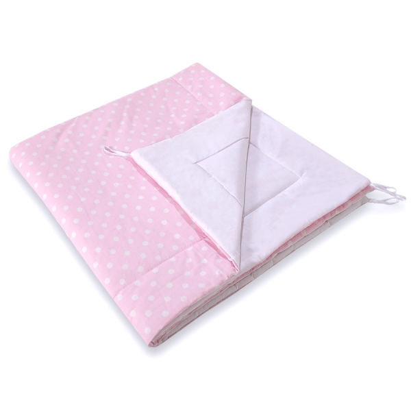 Set: Tipi-tent Speelkleed Kussens  GRATIS decoratieve veren Roze Polkaprikker