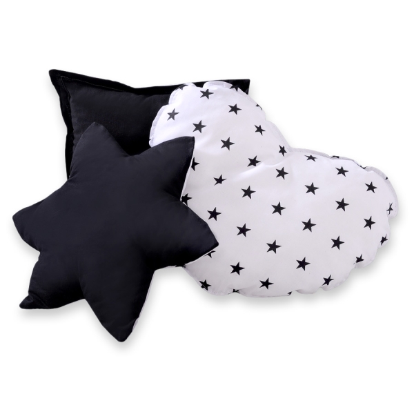 Set: Tipi-tent Speelkleed Kussens  GRATIS decoratieve veren Zwart